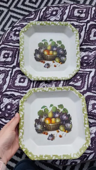 Set 2 Piatti Vintage Frutta Made in Italy