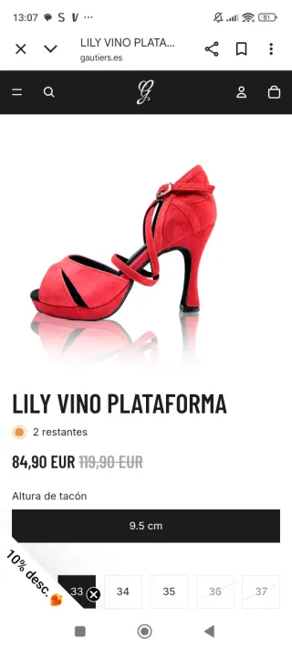 Zapatos de baile Gautiers rojos