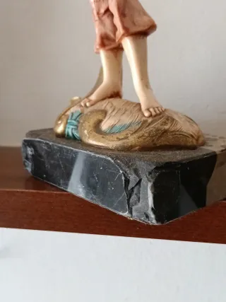 Statuine Fontanini vintage, base marmo