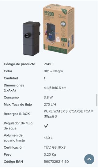 Acuario Aquatlantis 11L con luz LED incluida