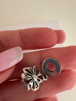 Charm Pandora Flor Azul y Plata