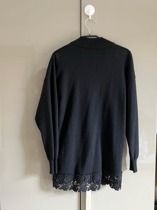 Maglione nero , lana, scollo V nero taglia 46