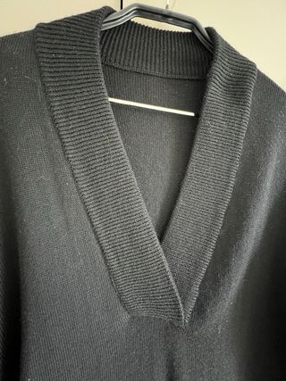 Maglione nero , lana, scollo V nero taglia 46