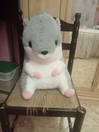 Peluche Hámster Gris y Blanco