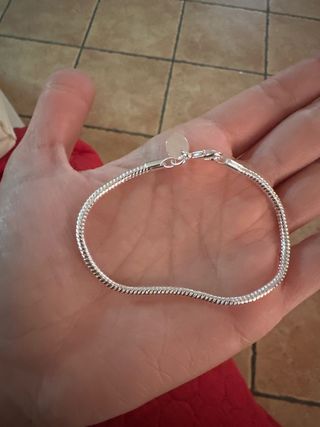 Bracciale snake argento con ciondolo