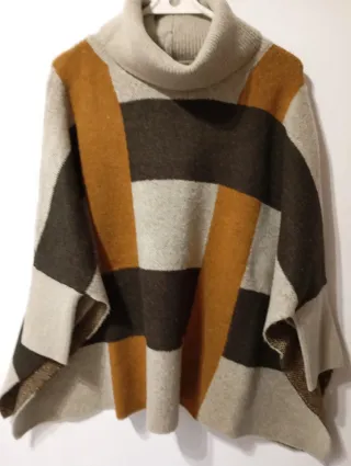 Jersey Zara Cuello Alto Bloques Color Talla Única