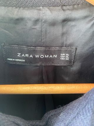 Abrigo Zara azul doble botonadura