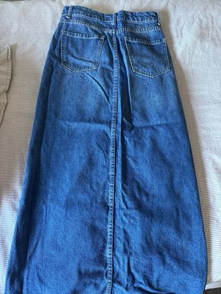 Falda larga vaquera con abertura