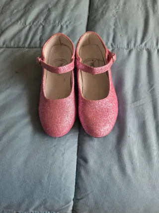 Zapatos de niña rosas con purpurina N 30