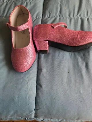 Zapatos de niña rosas con purpurina N 30
