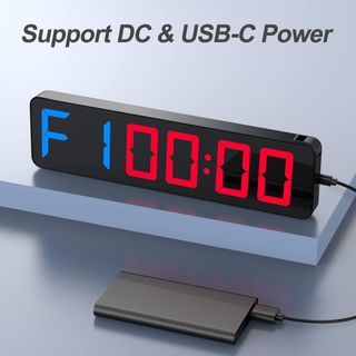 Temporizador LED Gimnasio Reloj Pared 38x10cm