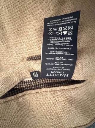 Americana Hackett cruzada beige lino lana