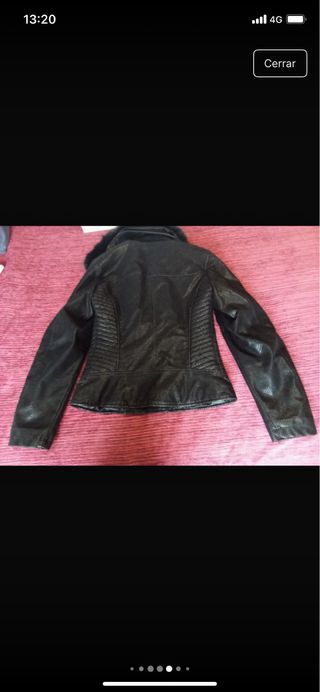 Chaqueta Guess Negra Piel Sintética con Borrego