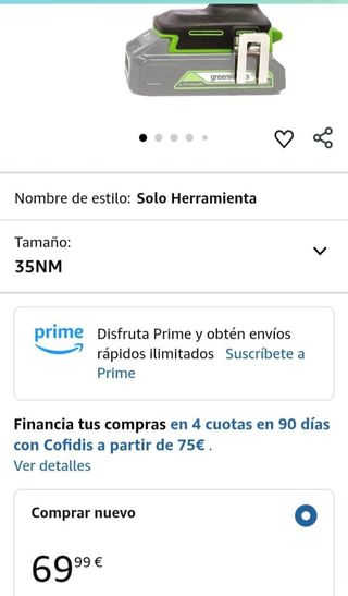 Taladro atornillador Greenworks 35NM