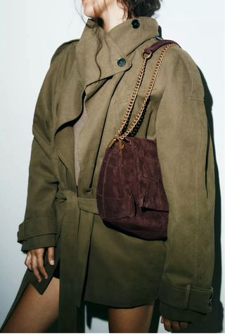 Bolso piel Zara marrón