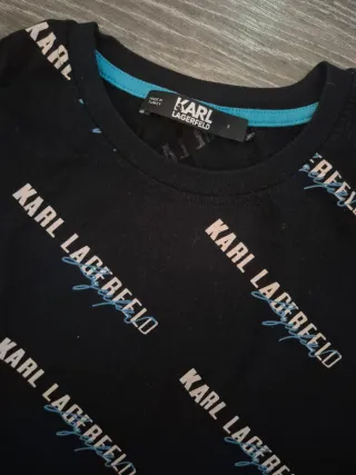 Camiseta Karl Lagerfeld Negra Estampada