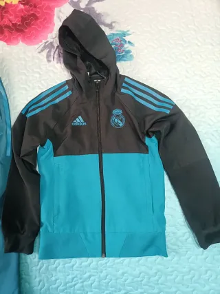 Chándal Real Madrid Adidas Negro y Turquesa