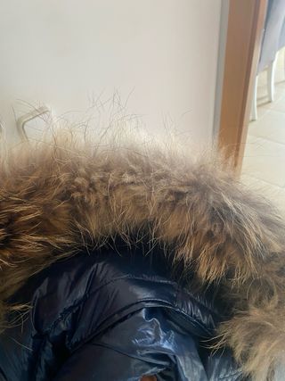 Chaqueta de plumas con capucha y pelo