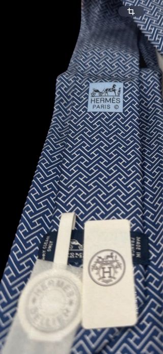 Corbata Hermes Azul y Blanco