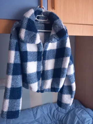 Chaqueta corta borreguillo cuadros