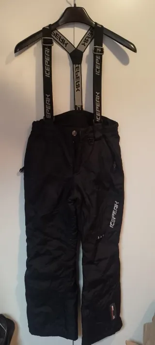 Pantaloni sci ragazzo ICEPEAK neri con bretelle