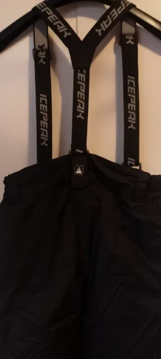 Pantaloni sci ragazzo ICEPEAK neri con bretelle