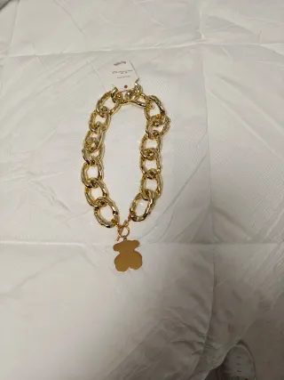 Gargantilla Oso Acero Inoxidable Dorado