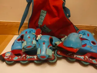 Patines Oxelo Talla 32 Azul/Rojo + Protecciones