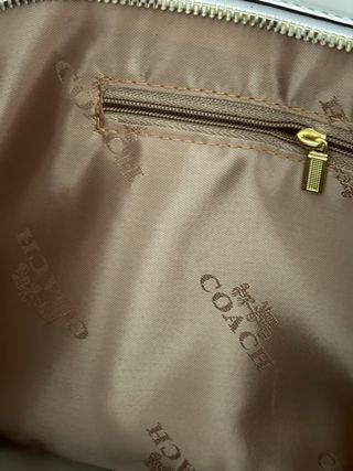 Bolso Tote Coach Beige y Blanco