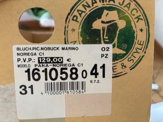 Zapatos Panama Jack ante azul hombre