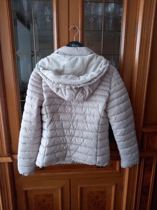 Anorak con capucha beige talla M