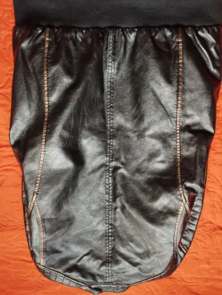 Cazadora hombre cuero negro/marrón