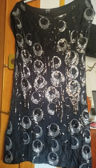 Vestido  negro lentejuelas