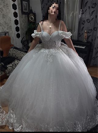 Vestido de Novia Blanco Brillante