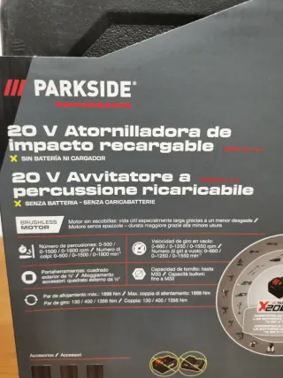 Pistola Impacto Parkside 20V 1356 Nm