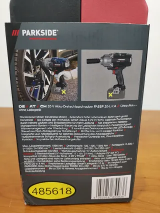 Pistola Impacto Parkside 20V 1356 Nm