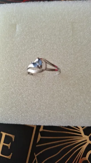 Anillo Oro 9kt Zafiro Azul Marquise