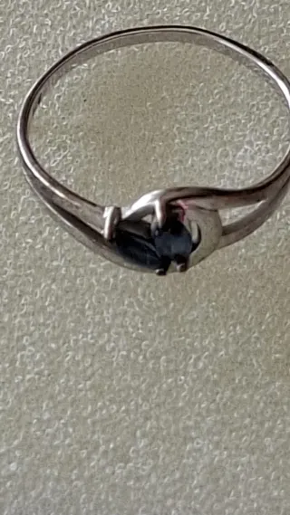 Anillo Oro 9kt Zafiro Azul Marquise