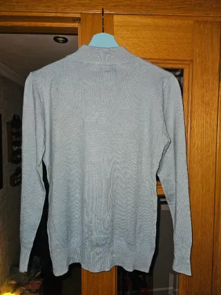 Jersey azul mujer cuello alto