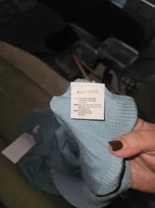 Jersey azul mujer cuello alto