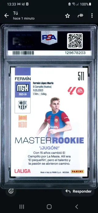 Fermin Lopez 2023-24 Megacracks Rookie PSA 8