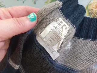 Bufanda infantil a rayas azul y gris