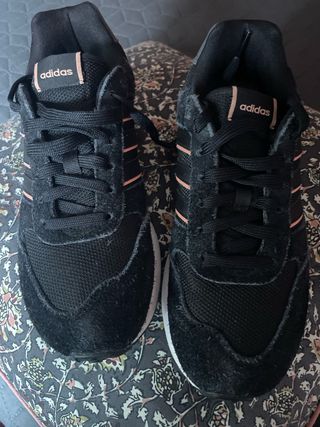 Deportivas Adidas Mujer Negras Rosas