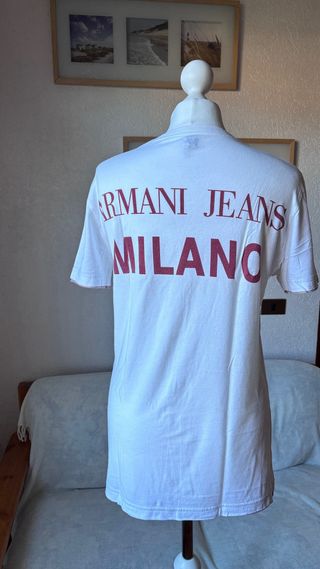 T-shirt Armani Jeans Milano bianca vintage