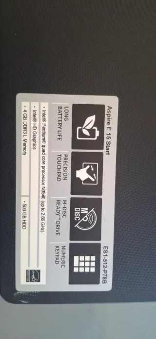 Portátil Acer Aspire E1-512 Negro