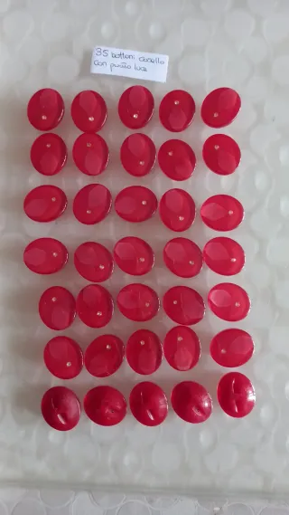 35 bottoni corallo punto luce cucito riciclo
