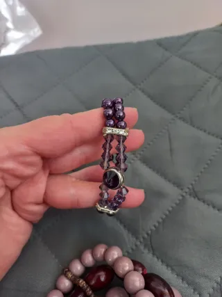 Confezione di braccialetti viola e rosa, elastici