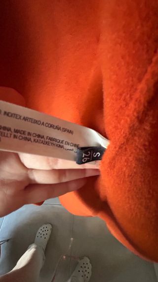 Abrigo largo Uterqüe naranja talla S