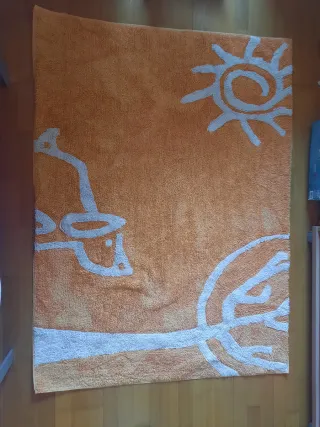 Alfombra Infantil Aratextil Algodón Naranja