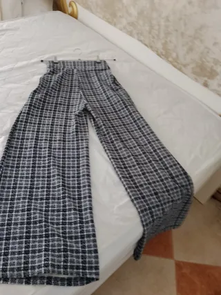 Pantalón ancho cuadros